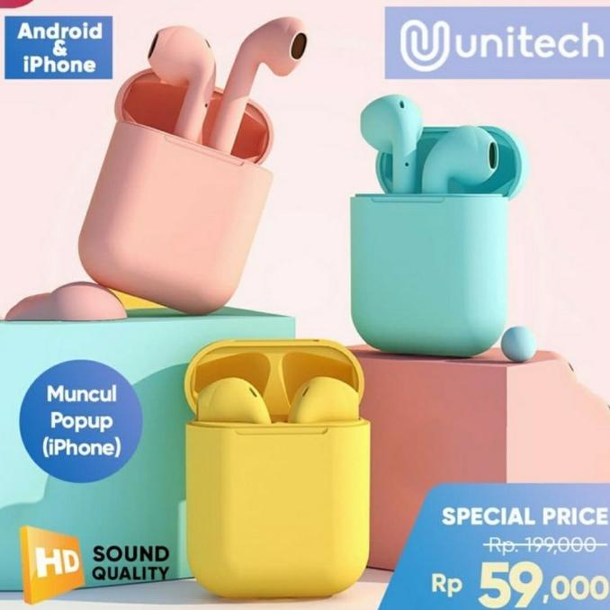 Ready Headset Bluetooth I12 Macaron - Handsfree I12 Wireless Macaron Biasa