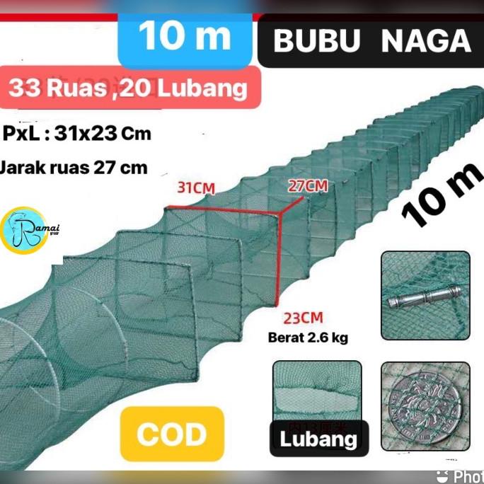 BUBU NAGA 10M PERANGKAP IKAN LOBSTER PERSEGI