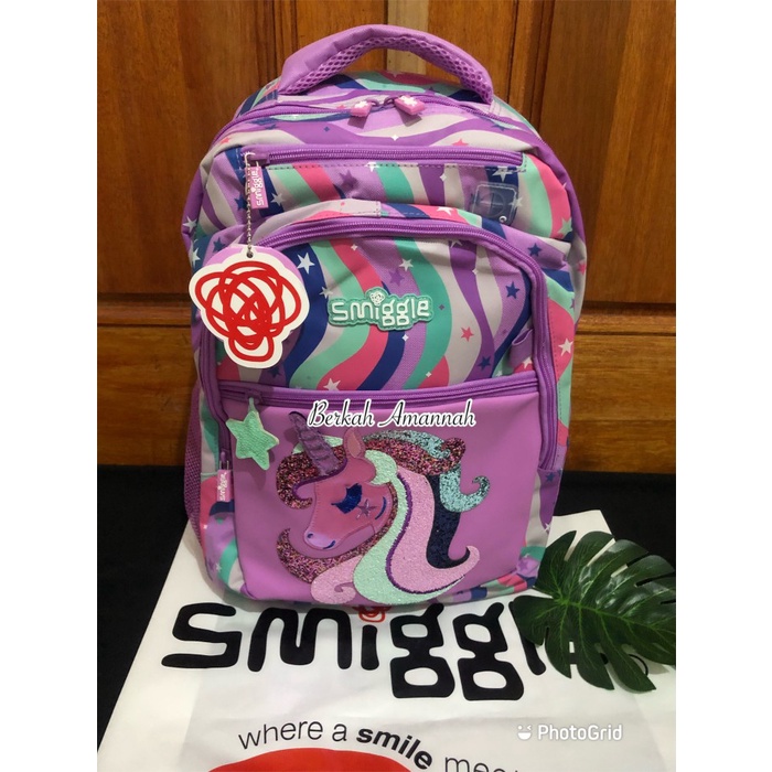 smiggle unicorn purple backpack original tas sekolah tas anak new