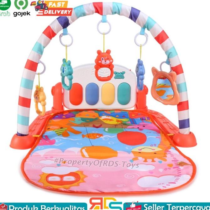 Baby Gym Musical Set Musik Bayi Playmat Matras Mainan Piano Gym Rack