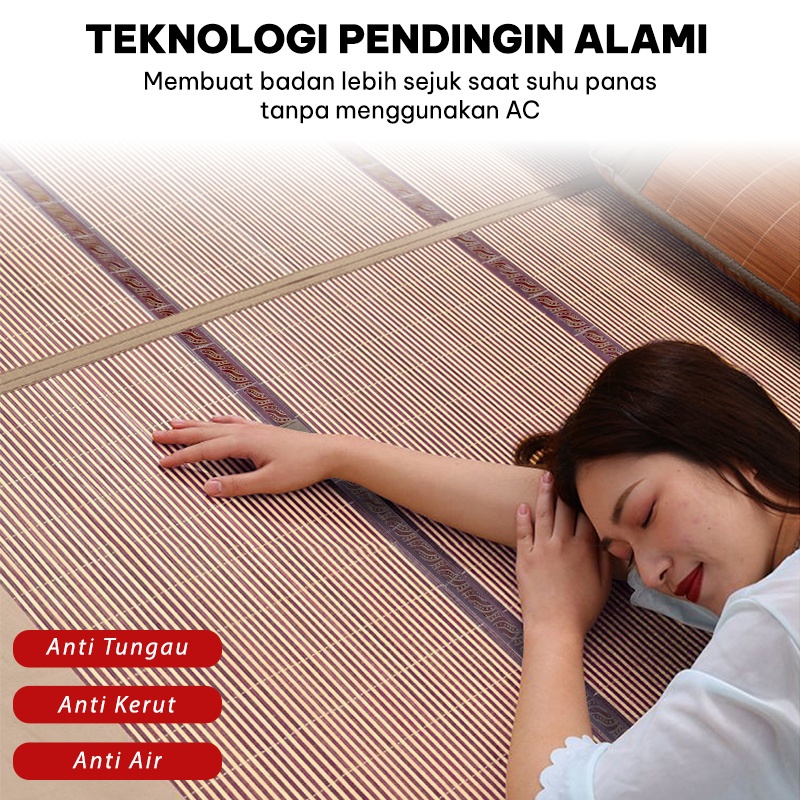 Tikar Bambu Import Jumbo Ukuran 180cm x 190cm Matras Bambu Pelindung Kasur Dua Sisi Termurah Terpopuler - X2A1