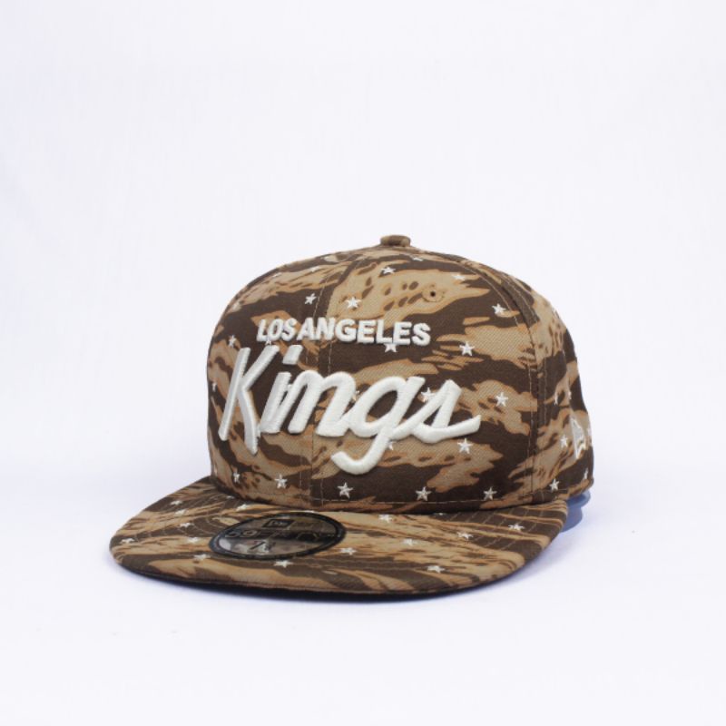 Topi Snapback New Era 59Fifty Los Angeles Kings Brown Camo 7 3/8 Second Original Murah