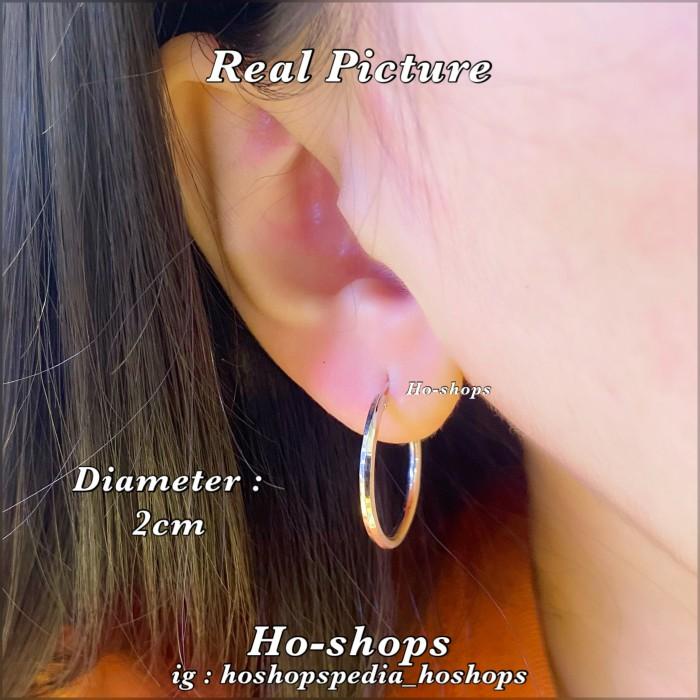 Hiasan Anting Gypsy Mas Putih Kadar 75% 750 Asli Emas