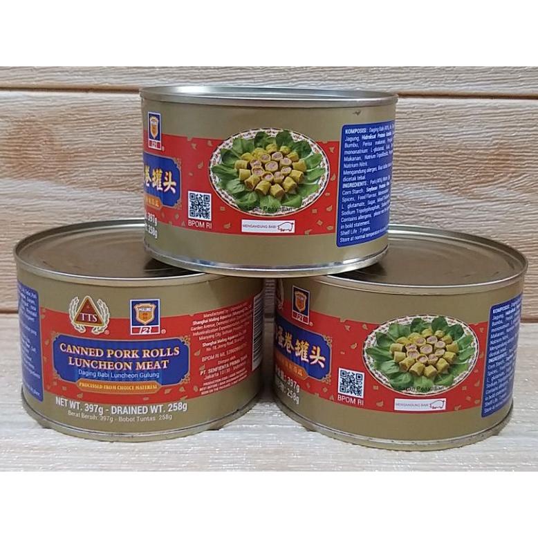 

MURAH TTS Ham Maling Canned Egg Rolls 397gr / Pork Ham Maling Telur Gulung / Daging Babi Gulung Telur Best Seller