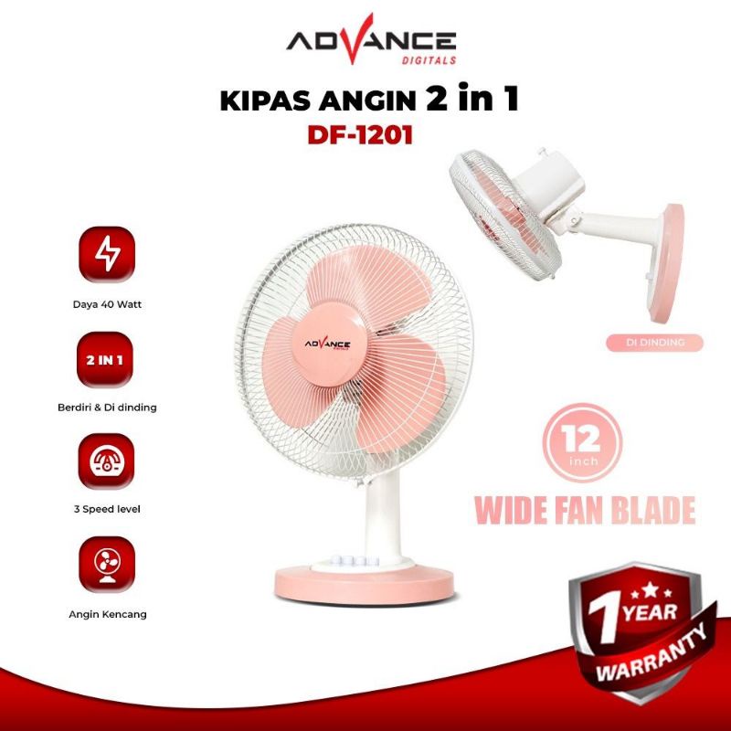 Kipas angin meja advance 12inch duo 1201/ advance desk fan 12inch duo 1201