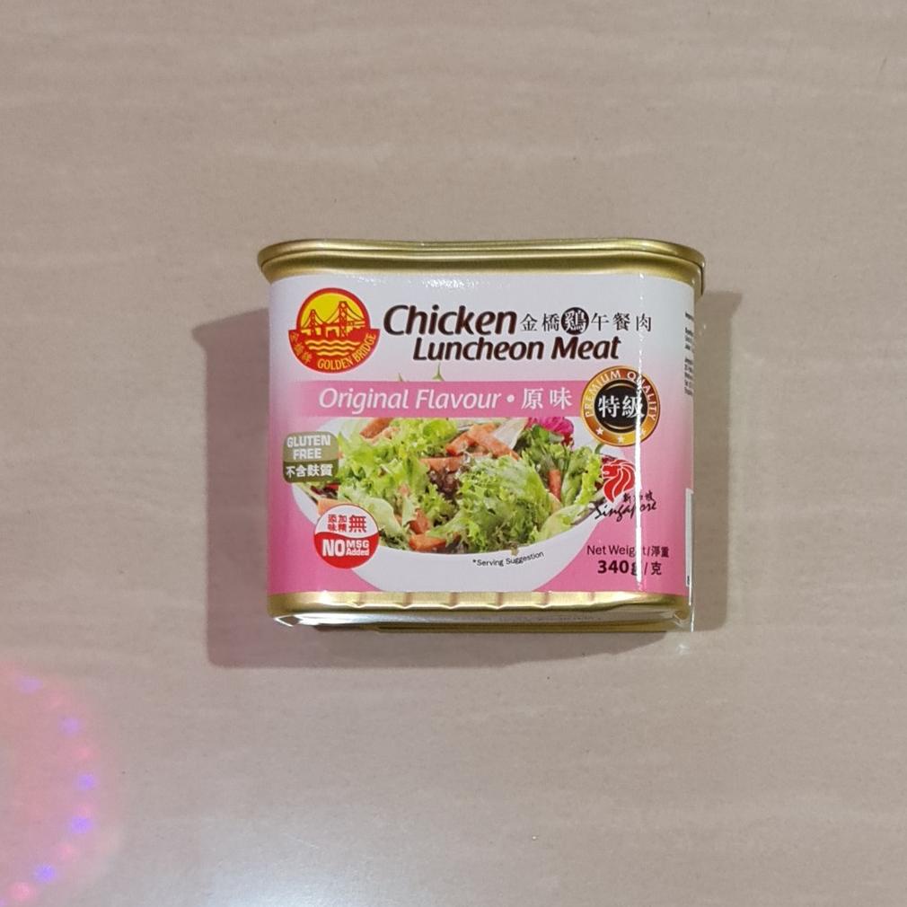 

Golden Bridge Chicken Luncheon Meat Original Gluten Free 340 Gram Best Seller