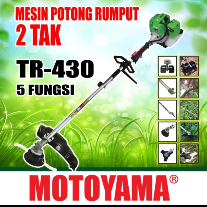 MESIN POTONG RUMPUT 5 FUNGSI MOTOYAMA TR 430 BARU