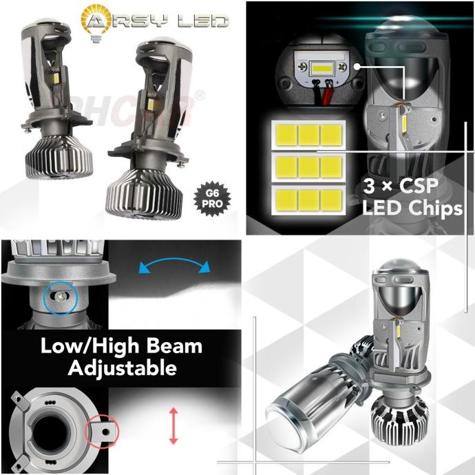 ARSY LED Utama H4 Xpander Avanza Xenia Brio Mini Projie Cutoff 5500K