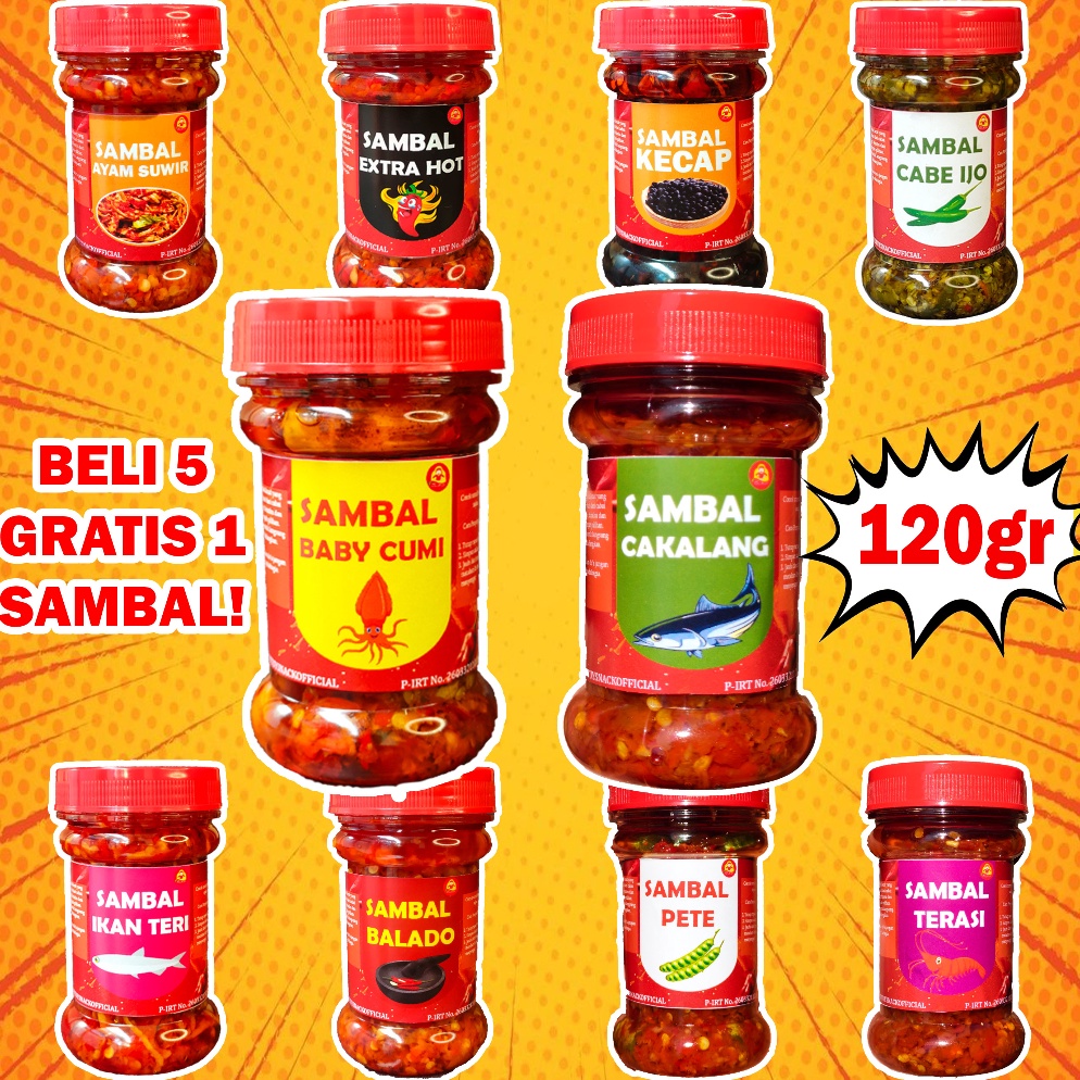 

3.3 HARGA GROSIR SAMBAL BABY CUMI/SAMBEL CAKALANG/PETE/CABE IJO/TERI/BALADO/EBI/EXTRA HOT/KECAP PEDAS/AYAM SUWIR KEMASAN 120gram