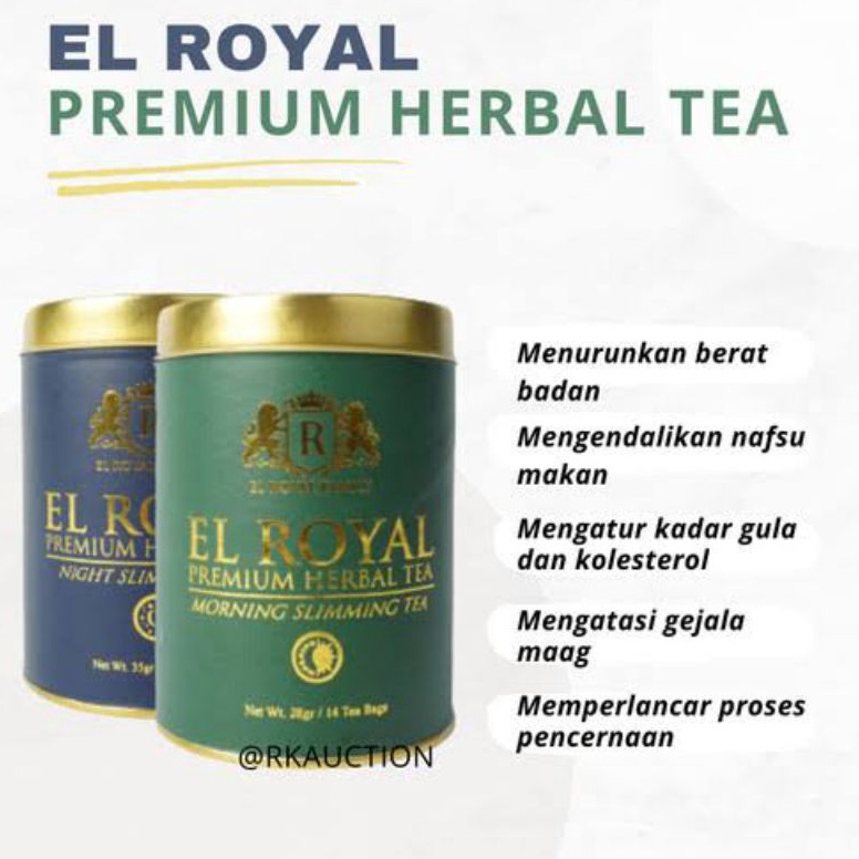 

㊪ ￼El Royal Premium Herbal Tea (1 Paket) | 1 Morning Slimming Tea - 1 Night Slimming Tea ㄾ