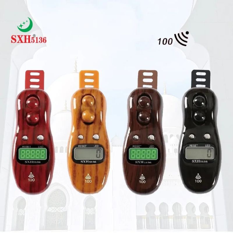 (SXH) Tasbih Digital Led 100 Bunyi Kayu Model 3003 S