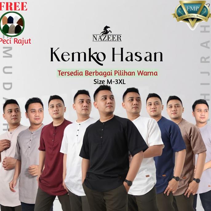Baju Koko Lengan Pendek Pria Polos Jumbo Bigsize Hasan Nazeer