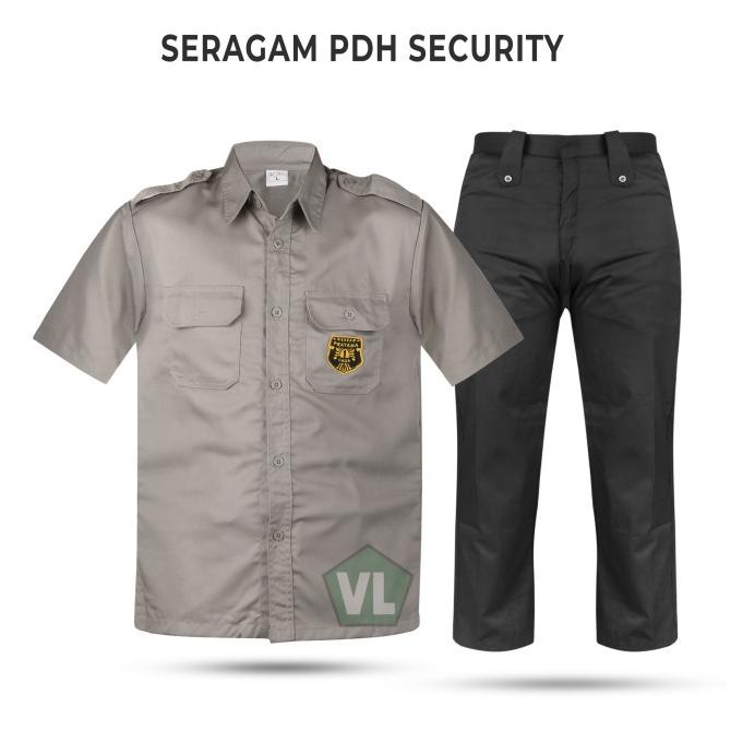 [MODEL BARU] Baju Kemeja Seragam PDH Satpam Security Lengan Pendek
