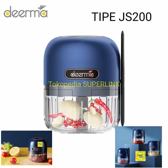 Terlaris Original Deerma Js200 Food Grinder Chopper Blender Bumbu Portable