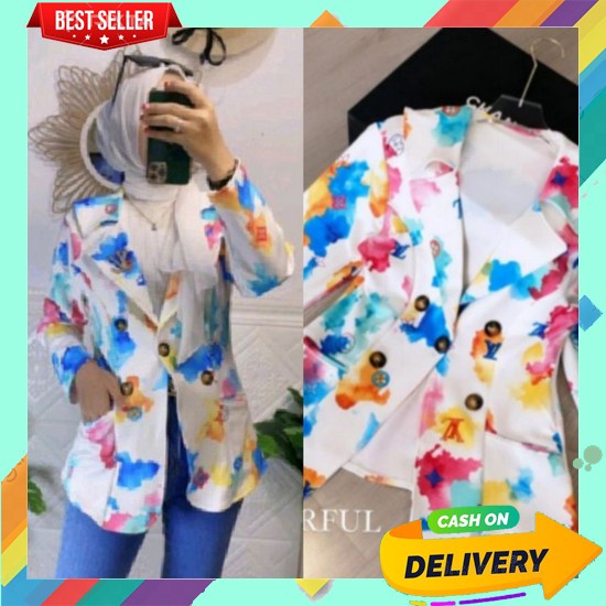 Blazer Basic Plain Oversize Wanita Korean Style Outer Wanita Blezer Kardigan Panjang Semi Formal Cas