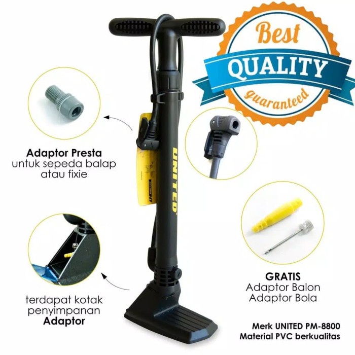 Terlaris United Pm-8800 Pompa Angin Sepeda / Pompa Angin / Pompa Ban