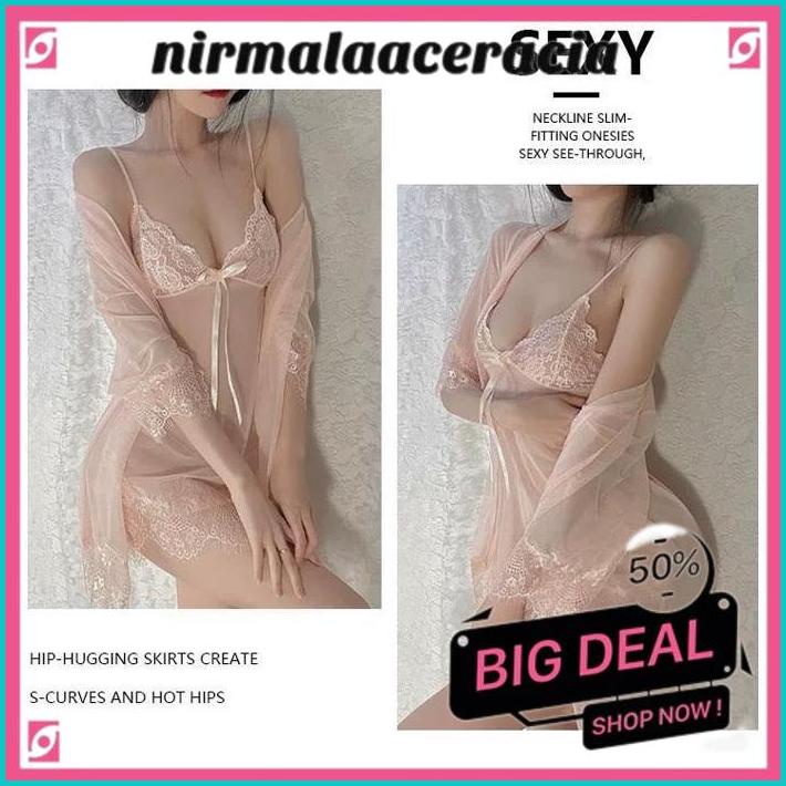 BAJU TIDUR WANITA LINGERIE SEXY HOT KIMONO TRANSPARAN LENGAN / PIYAMA DEWASA IMPOR  !!!
