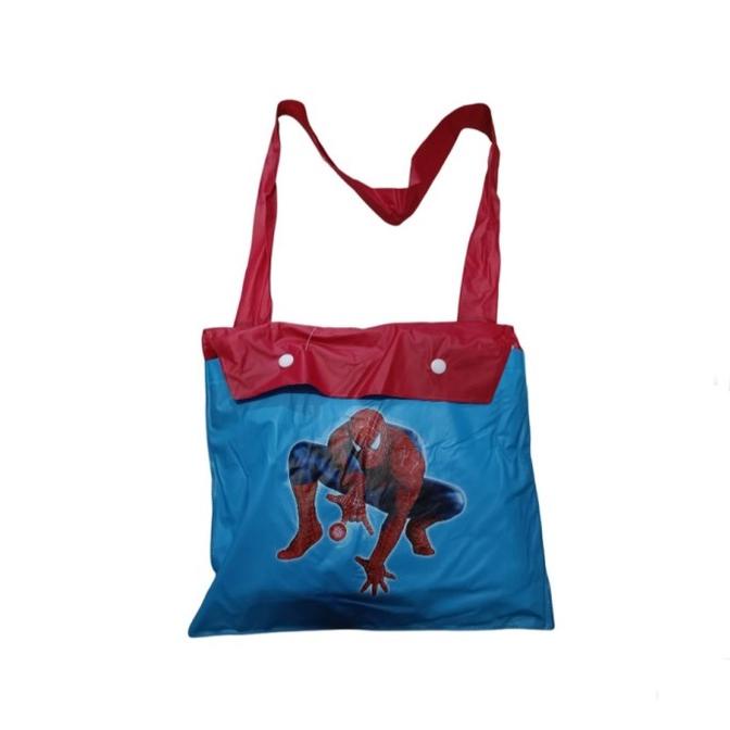 BISA COD mantol anak STELAN ANAK KARAKTER DENGAN RUANG RANSEL BIRU SPIDERMAN M T6F6 plastik transpar