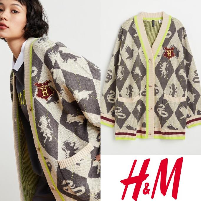 H&m hnm hogwarts harry potter oversize sweater cardigan original