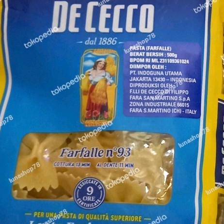 

```````] Pasta Italia DeCecco De Cecco Farfallen No.93 500g