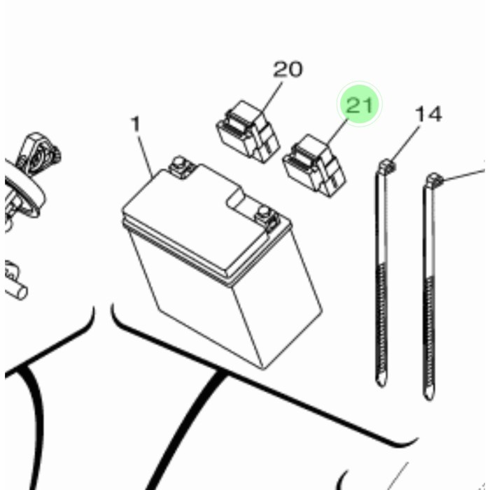 Starter relay Yamaha Mio M3/ Aerox155. 2PH-H1940-01.