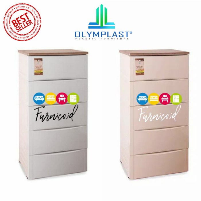 Olymplast Drawer 5 Susun Lemari Plastik Laci 5 Odc M 05 Diy -Sherlyashope