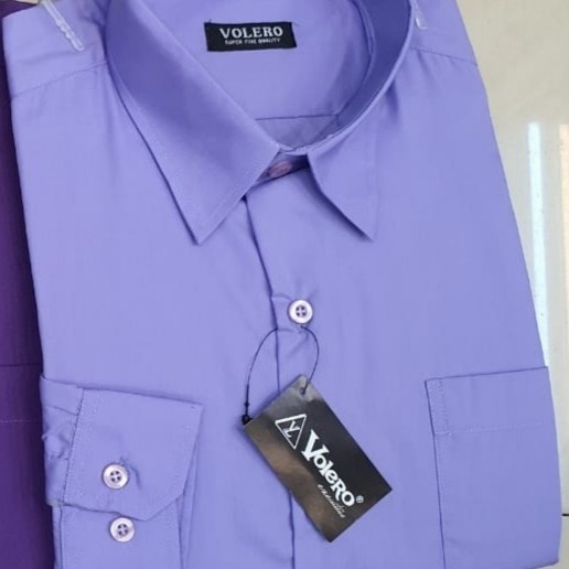 Kemeja Polos Lengan Panjang Pria - Ungu Muda 2