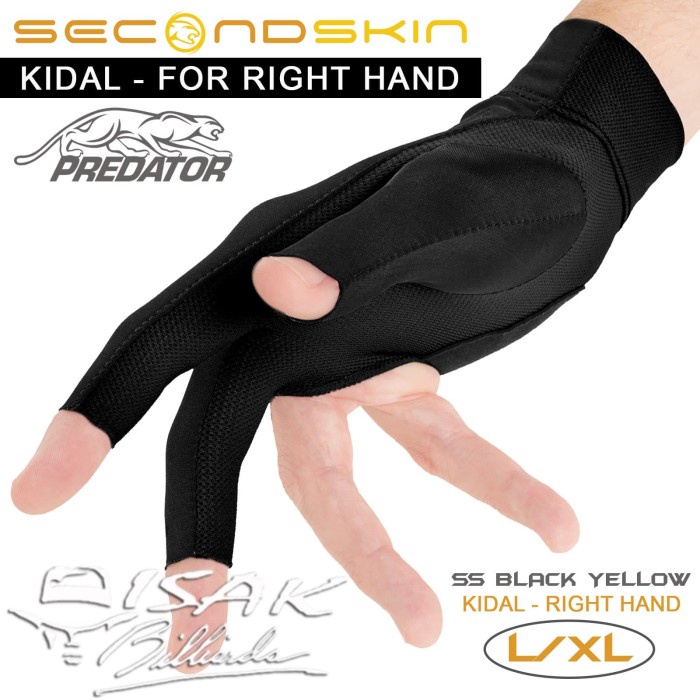 Billiard Predator Glove Kidal Ss Black - L/Xl Sarung Tangan Billiard Biliar Ori