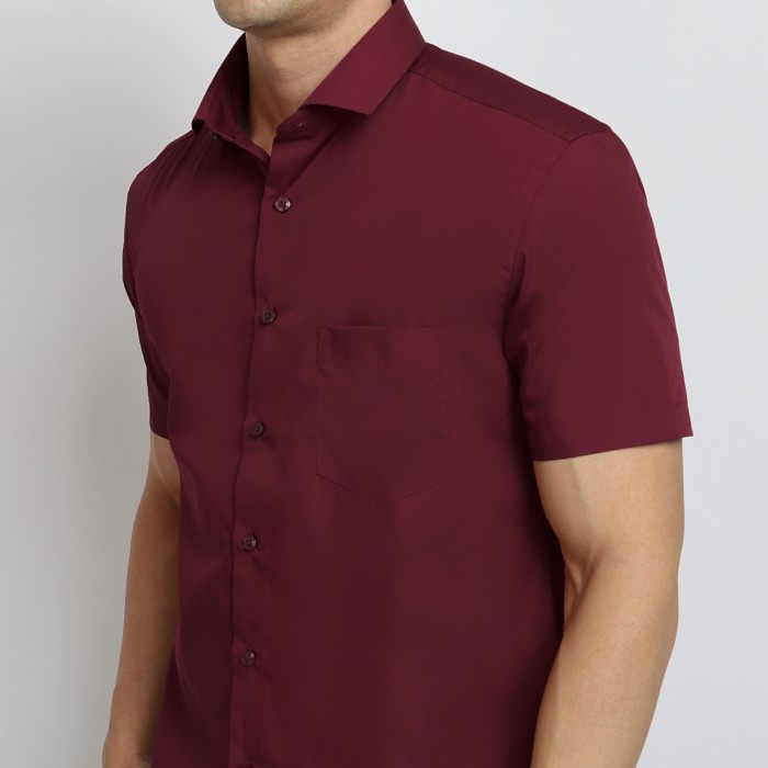 Carlos Moreno Kemeja Polos Pria Slimfit Lengan Pendek - Maroon