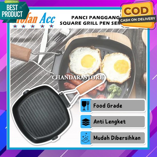 Neoflam Fika Grill Pan Wajan Pemanggang Keramik Anti Lengket Induksi Panci Panggang Square Grill Pan