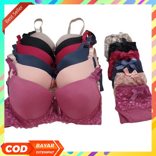 [Bh+Cd] Set Bra Seamless Jepang Olahraga Push Up Bra Full Cup Set Pakaian Dalam Es Sutra Seamless Se