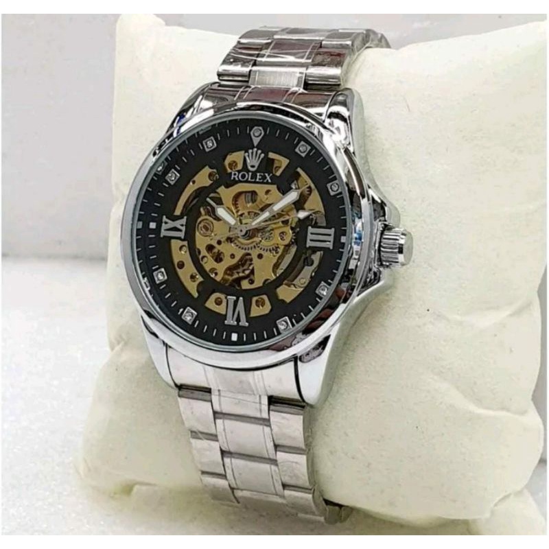 Jam Tangan Automatic Rolex Stainliss Steel Tanpa Baterai Kasual Fashion Bayar Dirumah