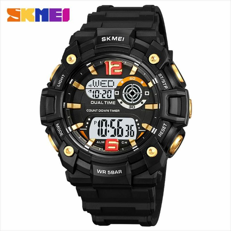 PROMO! JAM TANGAN SKMEI 2018 ORIGINAL DUALTIME PRIA TERLARIS TAHAN AIR BISA COD