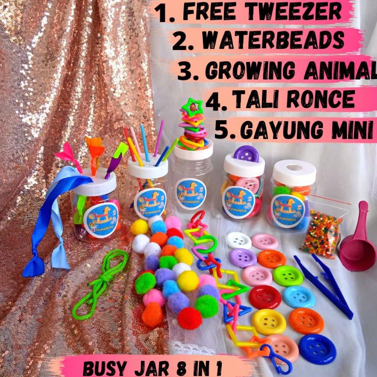 (Q99) MAINAN MONTESSORI BUSY JAR 8 IN 1 / SENSORY JAR 8 IN 1 / MAINAN EDUKASI /MAINAN MOTORIK  /MONT
