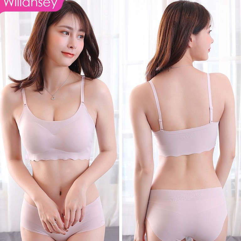 TREN TERBARU [BH+CD] Set Bra Seamless Jepang / Olahraga Push Up Bra Full Cup/ Set Pakaian Dalam Es S