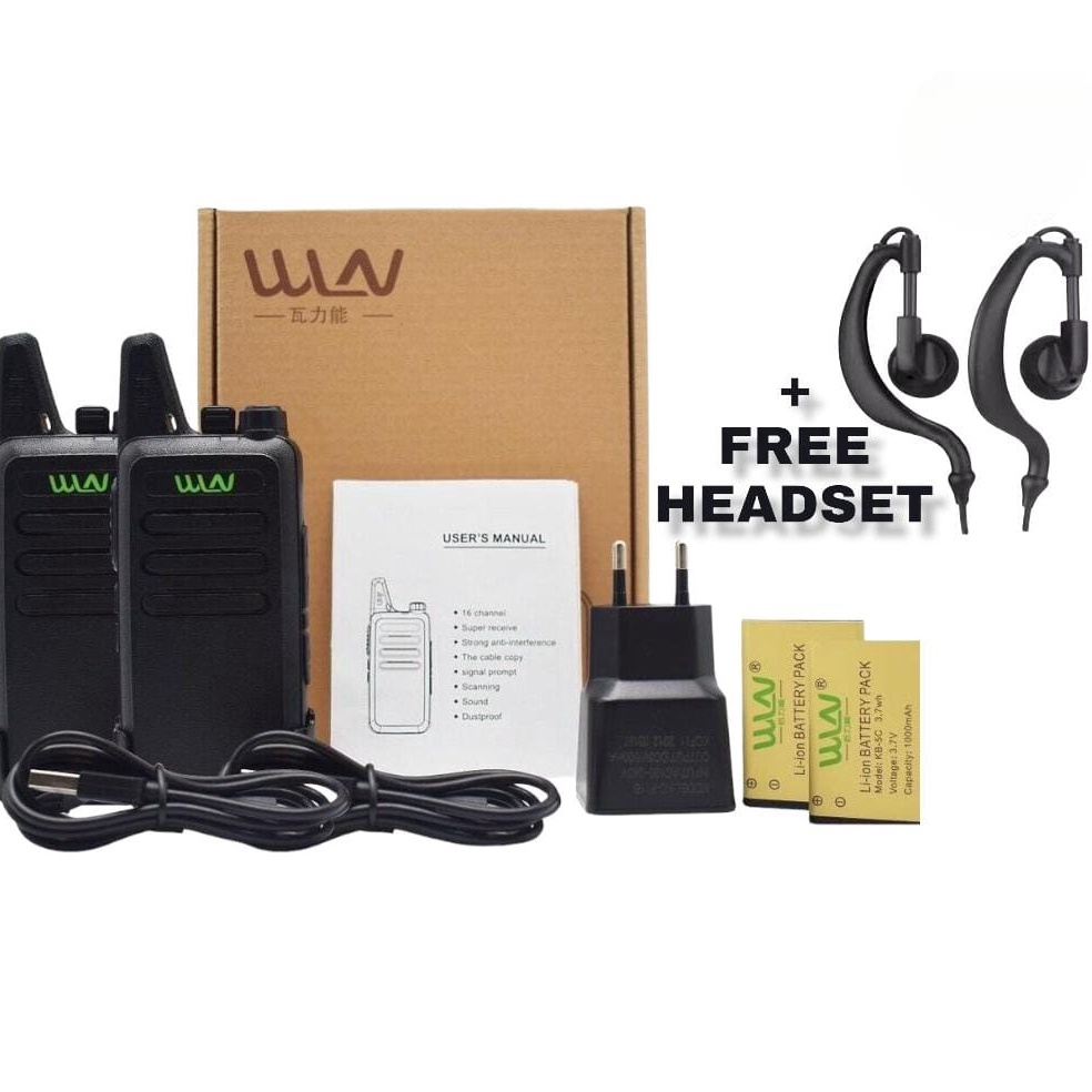 Terbaru| PXTON - Sepasang HT WLN KD - C1 HT UHF Free Handsfree Lengkap KDC1 WLAN ORIGINAL isi 2pcs w
