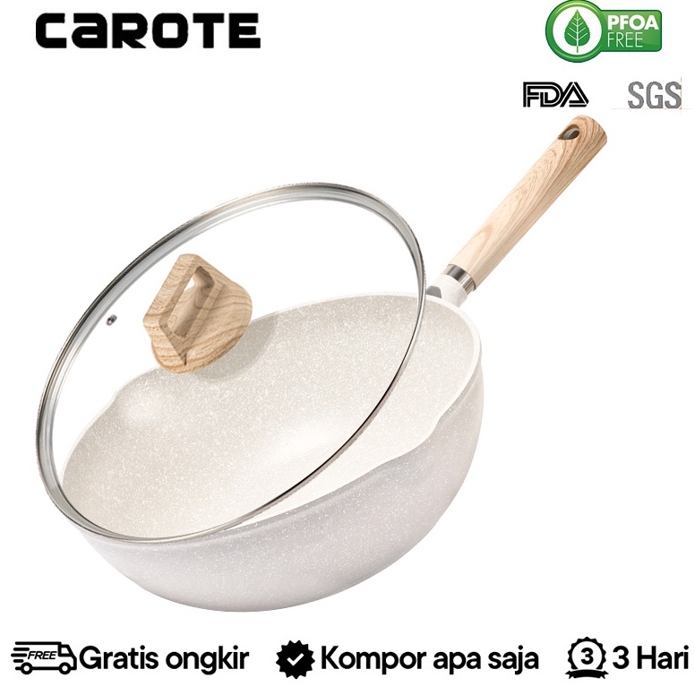 STOK TERBARU Carote Cozy Wajan Penggorengan Wajan Antilengket Lengkap (Penggorengan Dalam) Kapasitas