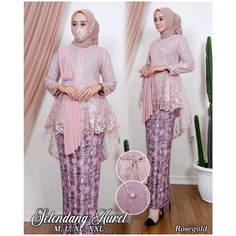 setelan kebaya kebaya wisuda modern terbaru baju kebaya   kebaya tulle aurora selendang atasan kebay