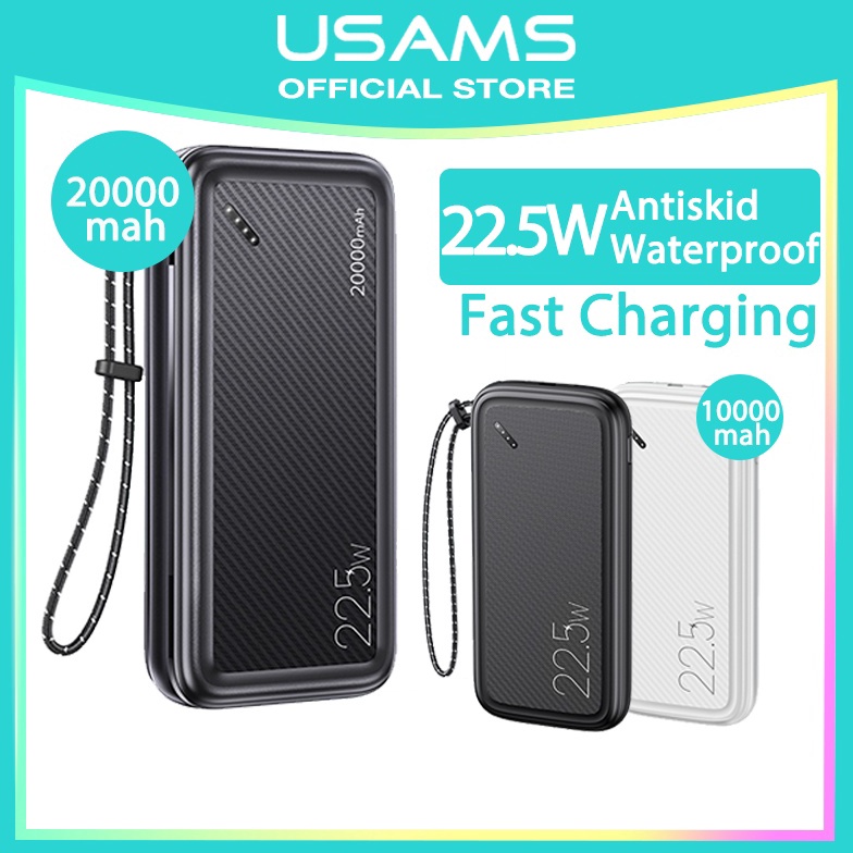 Buruan Order Gan USAMS Official Original PB56 QC/ PD/ AFC LED Powerbank Fast Charging Type c / Micro