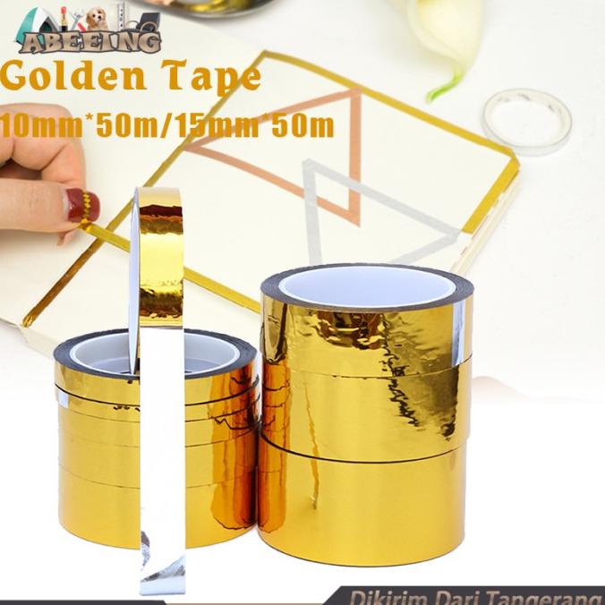 

] Selotip Washi 50m Gold Foil Washi Tape Untuk Scrapbook Sekolah Kantor