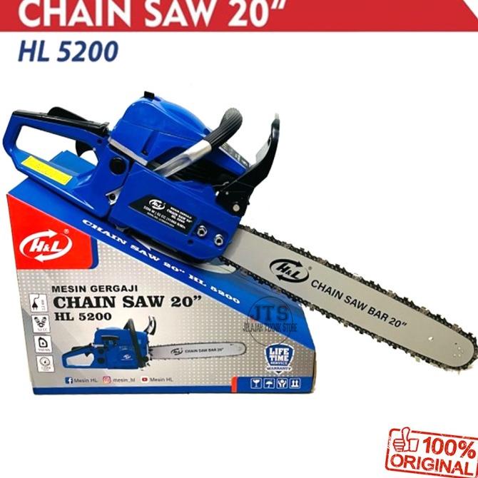 Mesin Gergaji Kayu Senso 20Inch Chain Saw Chainsaw 2Tak H&L HL5200