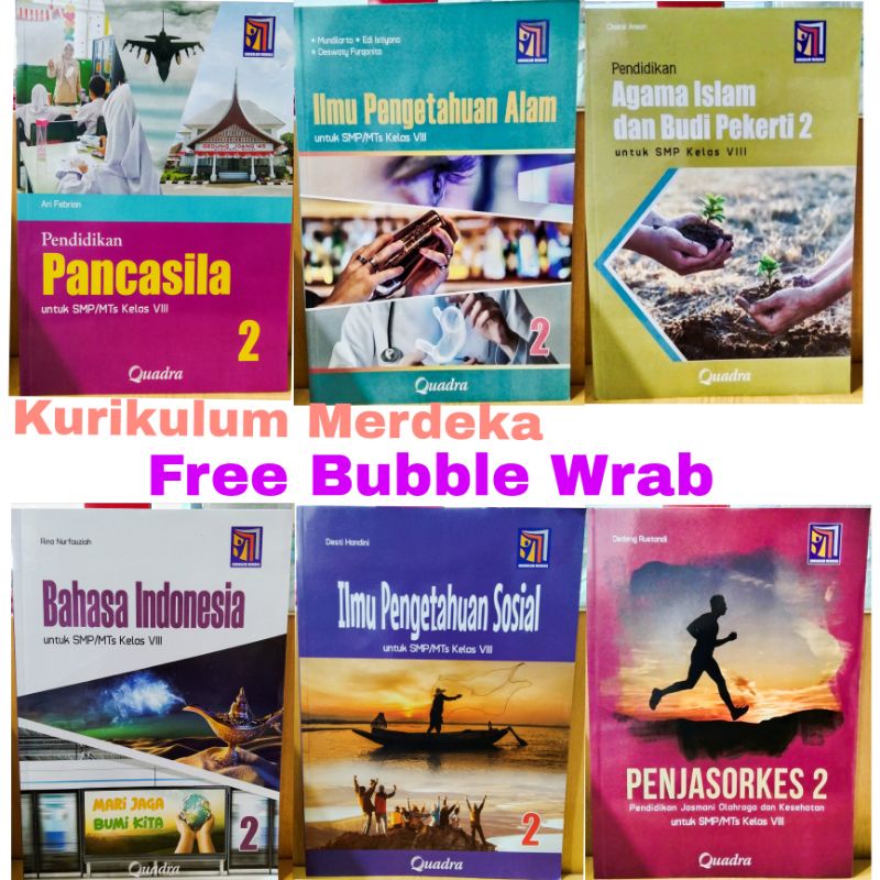 Paket Pelajaran SMP Kelas 8 Pendidikan Pancasila Agama Islam IPA Bahasa Indonesia IPS PJOK Kurikulum
