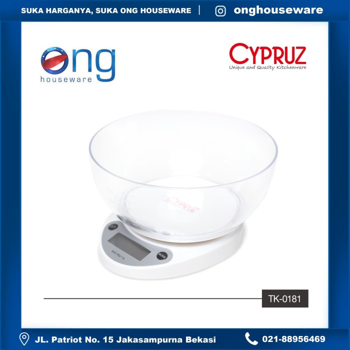 Timbangan Kue Bahan Dapur Digital Kitchen Scale 5kg Cyprus TK0181
