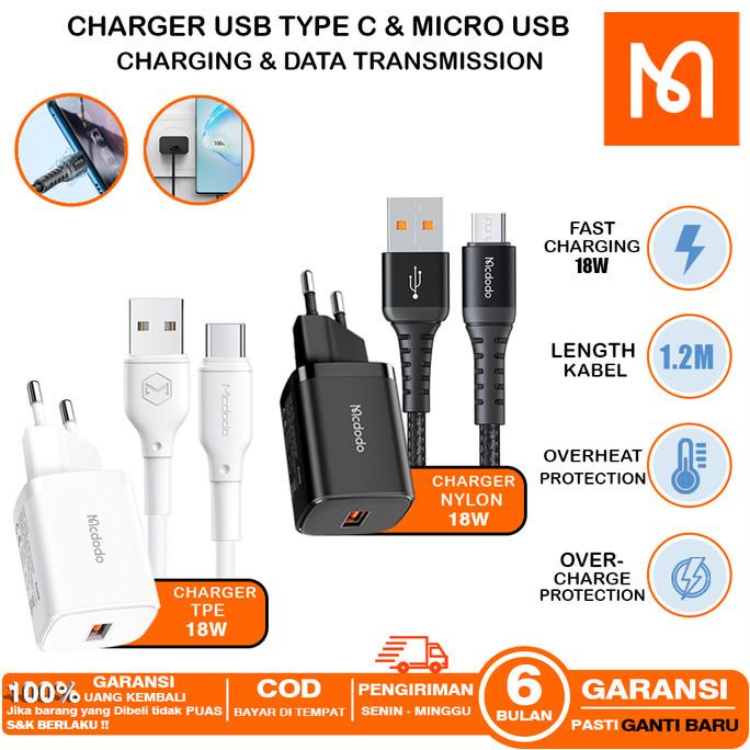 Kepala Charger Infinix Asus Realme FAST Charging 10w 18w-45w MCDODO