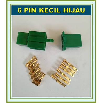 SOKET  6 PIN SKUN KECIL HIJAU / SOCKET KABEL 6 PIN KECIL HIJAU / KONEKTOR 6 PIN KECIL