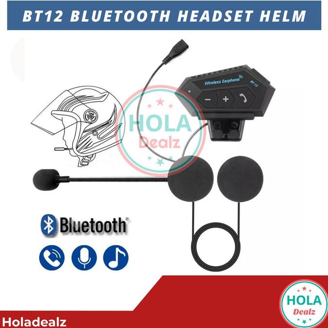 BT12 HEADSET BLUETOOTH HELM BT12 WIRELESS ALTERNATIF INTERCOM ORIGINAL