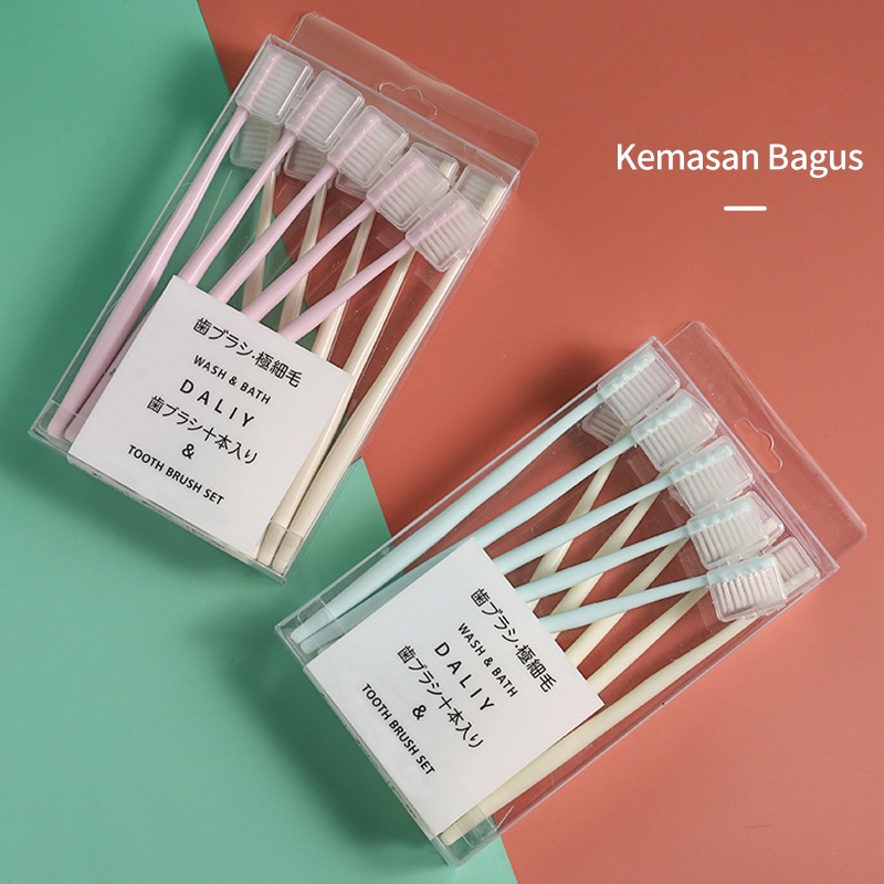 Holiven Sikat gigi dewasa macaron isi 10pcs