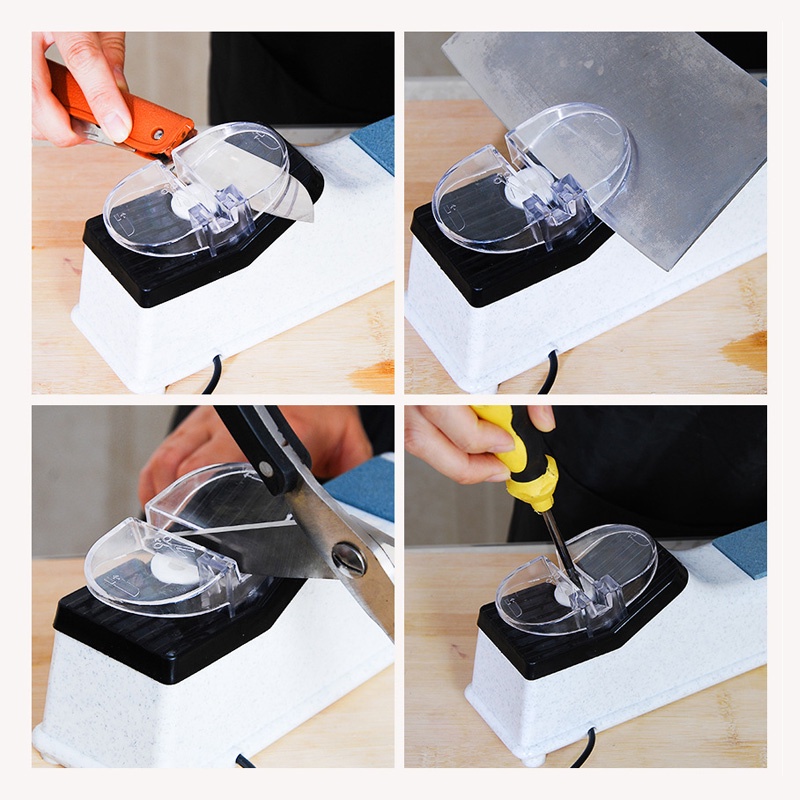 Holiven Alat Pengasah Pisau Gunting Otomatis Cepat dan Tajam Bahan PP PC