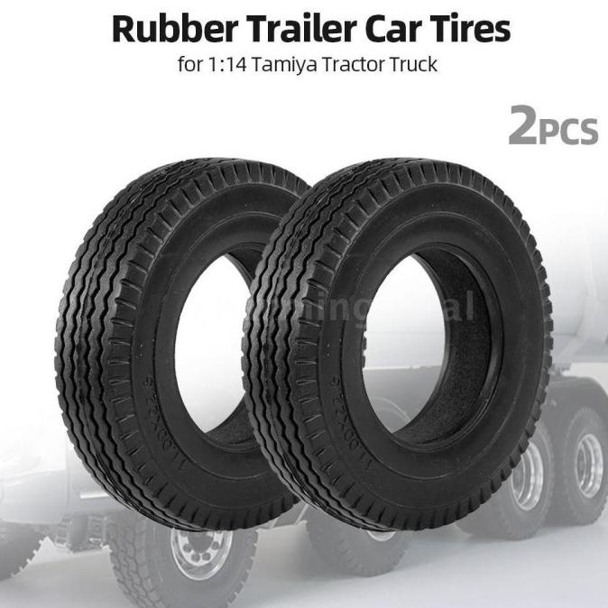2PCS KARET BAN MOBIL TRAILER TRUK RC SKALA 1: 14