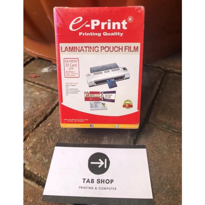 

Barang Pilihan.. EPRINT LAMINATING POUCH KTP 250 MIC 95